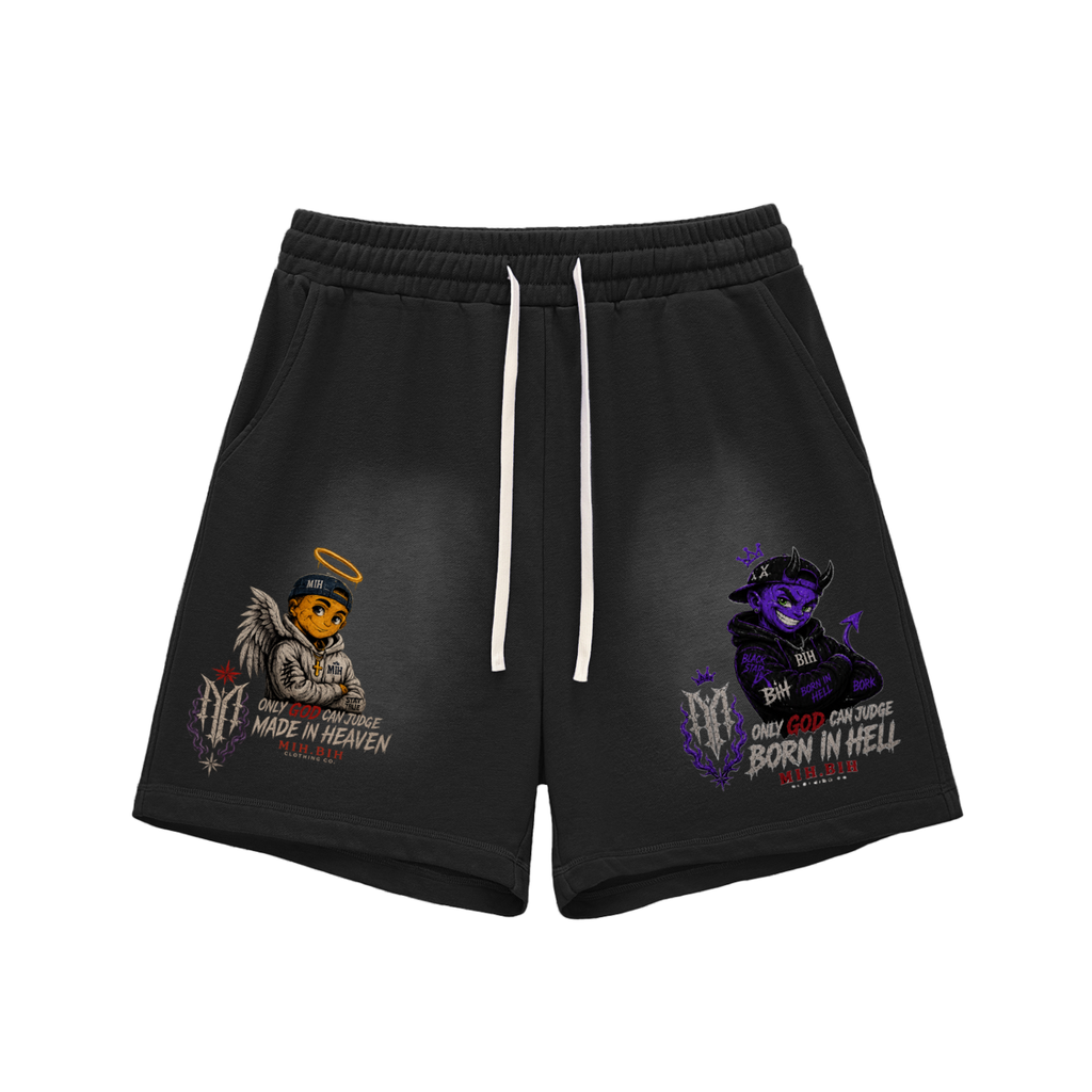 Sun Fade Raw Edge Cotton Shorts MIH.BIH shorts